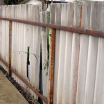 Super 6 corrugated asbestos fence