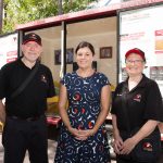 Geoff Wicks, Hon Natasha Fyles, Attorney-General and Minister for Justice and Karen Wicks in Darwin 14-Oct-2016.