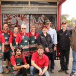 Betty, Geoff and Karen with Snowdon, Bunnings Alice Springs