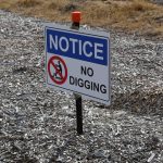 Don't Dig Sign Naturally Occurring Asbestos site
