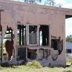 Broken fibro on abandoned building