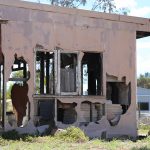 Broken fibro on abandoned building