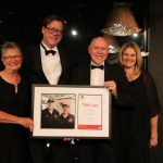 2017 SafeWork Awards recipients Geoff and Karen Wicks for 5 years dedicated service to asbestos education with Peter Dunphy and Karyn Davidson.