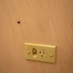 Bathroom tilux wall with screw and powerpoint