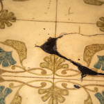 Vinyl floor covering on ACM floor and ACM glue